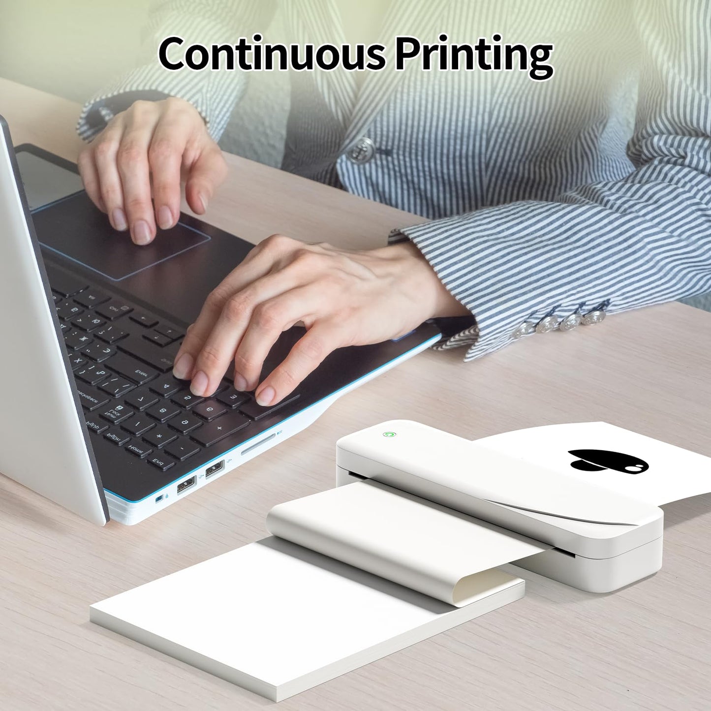 Phomemo 2 rollos de papel para impresora t¨¦rmica ¨C Papel tama?o carta A4 210 mm x 6,5 m (8,27 x 256 pulgadas), compatible con Phomemo M08/P831/M832/M833/M834 Impresora port¨¢til A4, para viajes, hogar