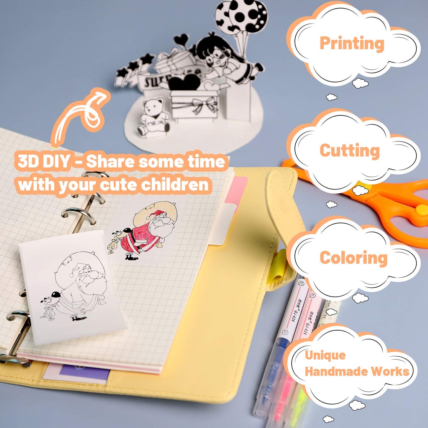 Phomemo Printer Paper - M02/M02Pro/M02S/M03/M03AS/M04S/M04AS Mini Sticker, Printer Paper, White/Semi-Transparent/Transparent Pocket Thermal Paper for Adhesive Decal Paper, 3 Rolls