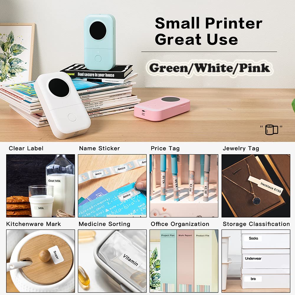 Label Machines - Phomemo D30 Label Printer Inkless Sticker Machine Thermal Label Printer Sticker Printer for Price Name Document Jewel Wires, Compatible with iOS Android, White