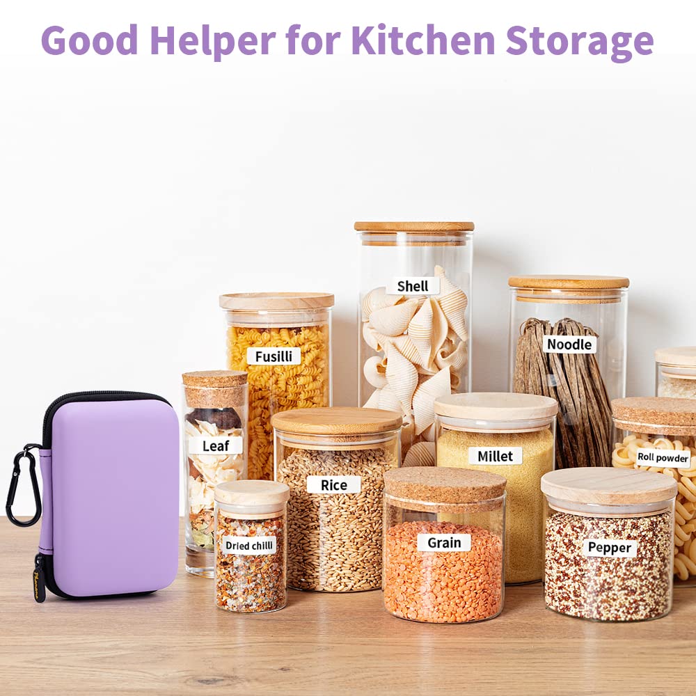Phomemo D30 D35 Label Maker Machine Case Compatible with NiiMbot D11 D110 SUPVAN E10 Label Printer, Hard Carrying Container Storage Holder Organizer for Tape Roll, Charging Cable (Box Only)
