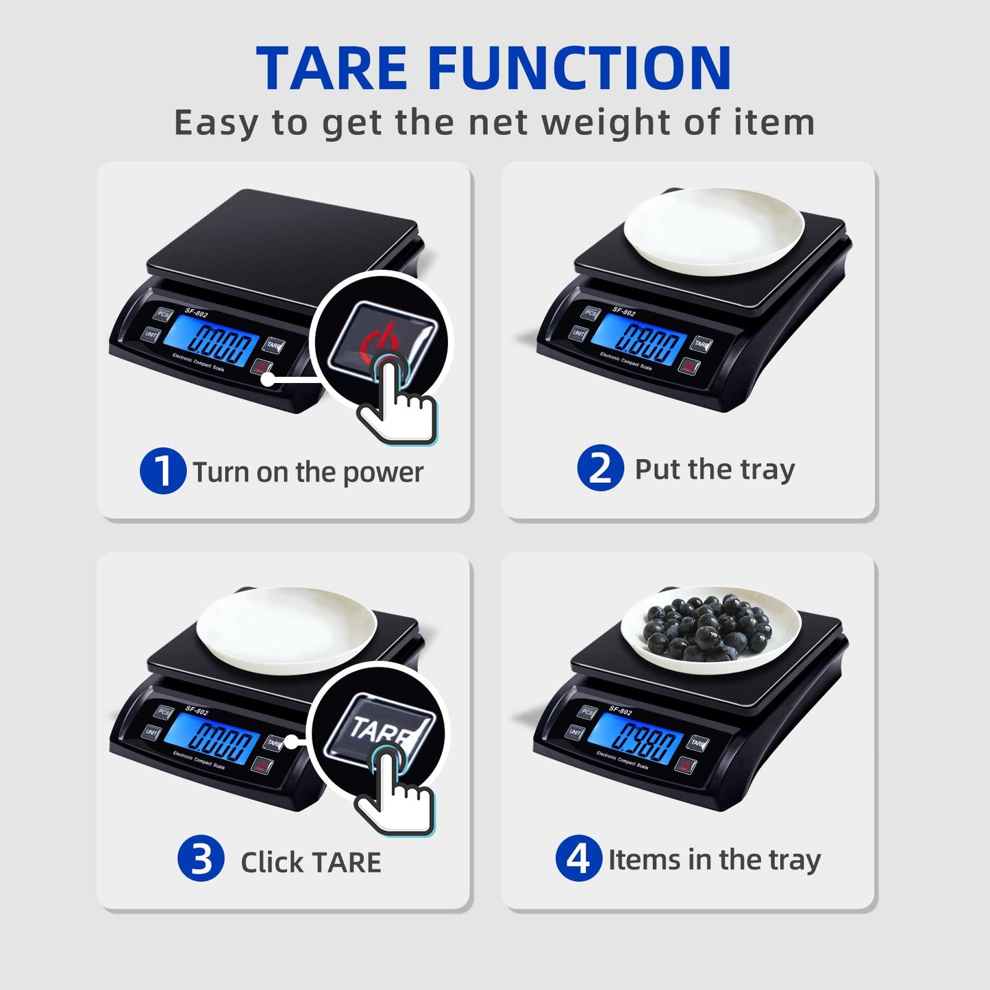 Phomemo Shipping Scale, Accurate Durable Digital Postal Scale 66lb / 0.1oz with Hold and Tare Function, LCD Display, Auto-Off, Postage Scale for Packages and Mailing, DC Adapter Included