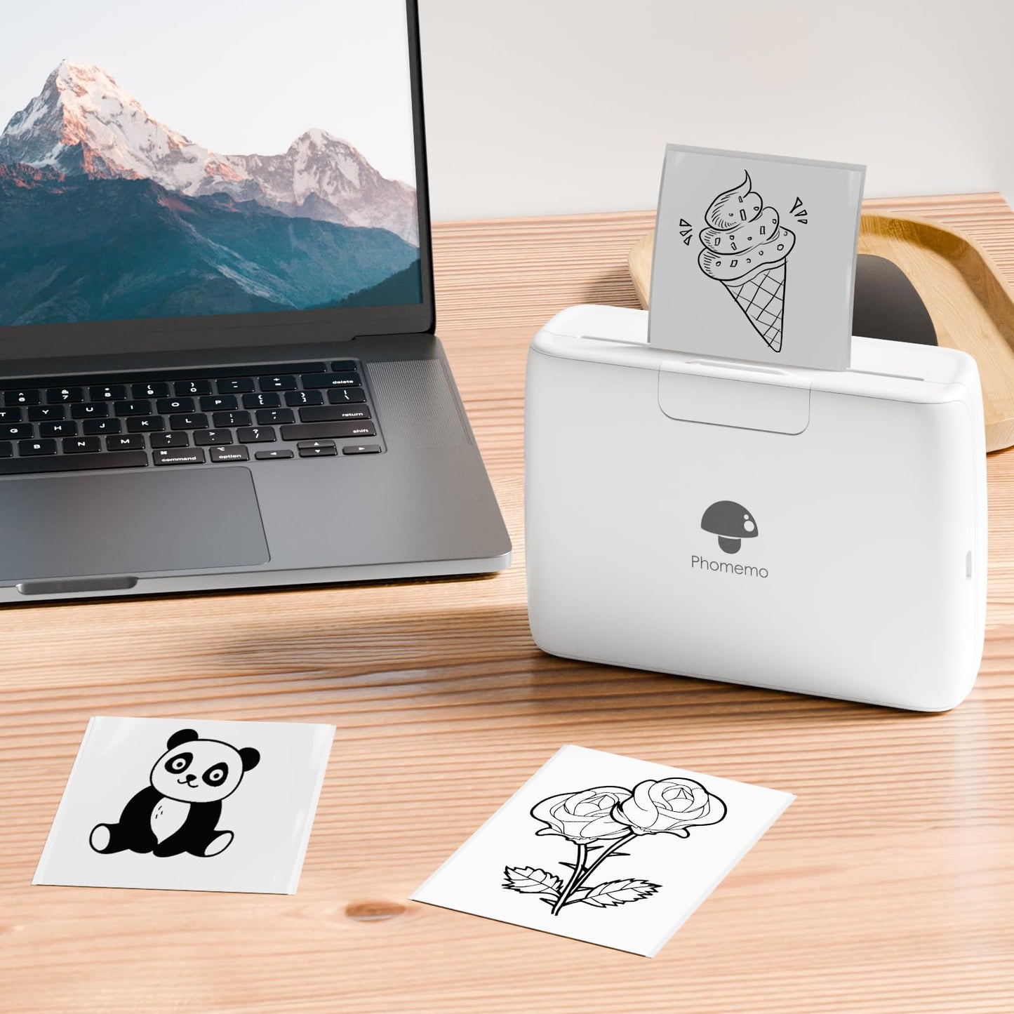 Phomemo Selbstklebendes Thermopapier für Phomemo M02/M02S/M02Pro/M03/M03AS/M04S/M04AS Mini Thermodrucker, 53mm x 3,5m, Weiß/Transparentes/Halbtransparent Druckerpapier, 3 Rollen
