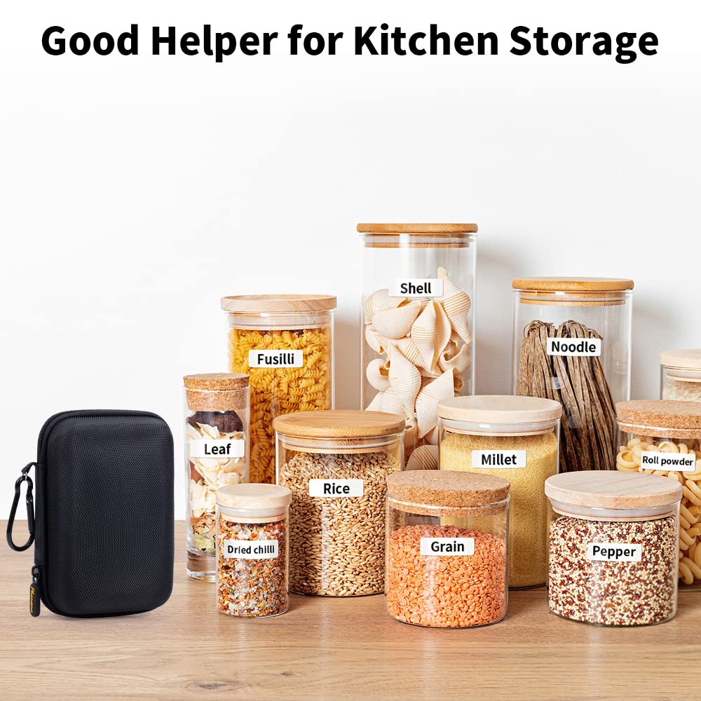 Phomemo D30 D35 Label Maker Case, Storage Bag Compatible with NELKO P21/NIIMBOT D11/JADENS D110/SUPVAN E10 Label Printer, Fits for Mini Labels Sticker Machine, Box Only - Black