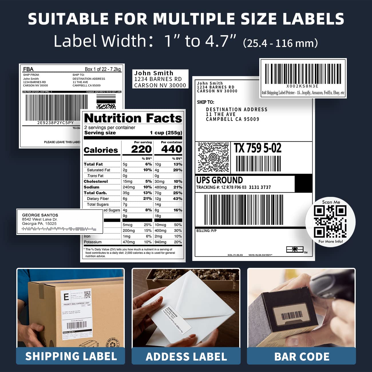 Phomemo Bluetooth Etikettendrucker, DHL Thermodrucker 4x6 Ettikettendruc?er, Bluetooth Etikettierger?t Label Printer f¨¹r Barcode, Amazon, Etsy, Shopify, Royal Mail, DHL, FedEx, UPS etc