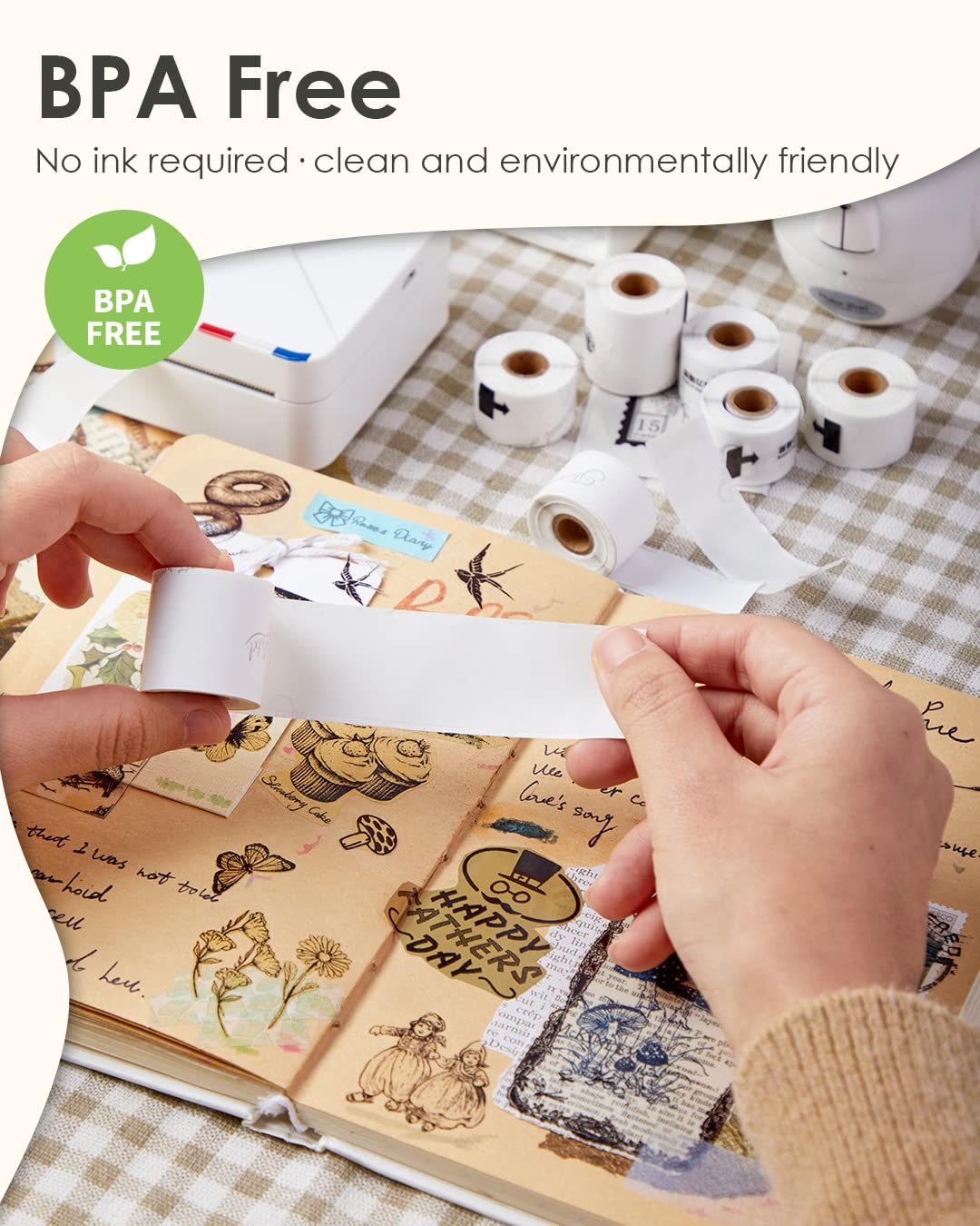 Phomemo - Compatible avec M02S/M02 Pro Mini imprimante thermique, bande blanche (15 mm x 3,5 m, 3 rouleaux), bande transparente (15 mm x 3,5 m, 3 rouleaux), ruban semi-transparent (25 mm x 2,5 m, 2 rouleaux)