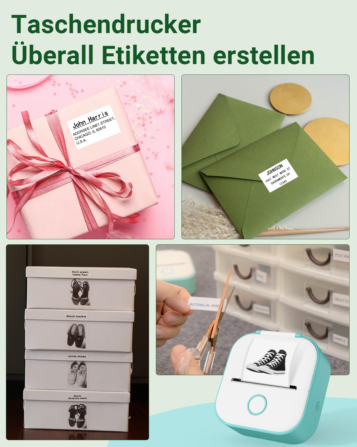 Phomemo Mini-fotoprinter, T02 sticker, thermische printer voor smartphone, mobiele telefoon, thermische printer, klein, sticker, bluetooth-printer voor dagboek, cadeau, scrapbook, fotoboek, decoratie,