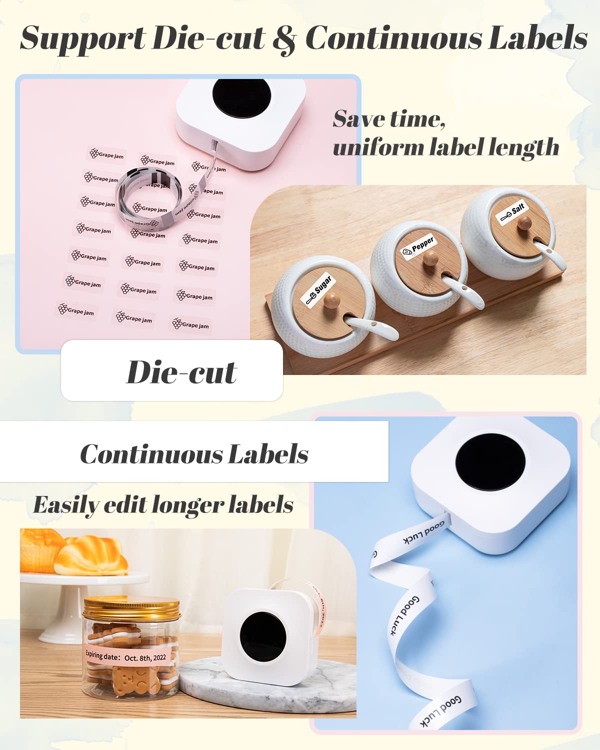 Small Label Makers-Phomemo Q30S Mini Label Maker Machine Bluetooth Portable Label Printer Wireless, Handheld Labeler, Easy-to-use for Labelling,Compatible with iOS&Android, White