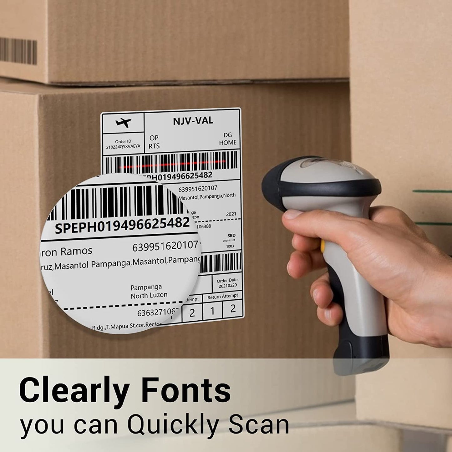 Phomemo 1000pcs 4x6'' Shipping Thermal Label- for Thermal Label Printer, Easy to Tear, Strong Adhesive, 2 Pack of 500pcs Labels