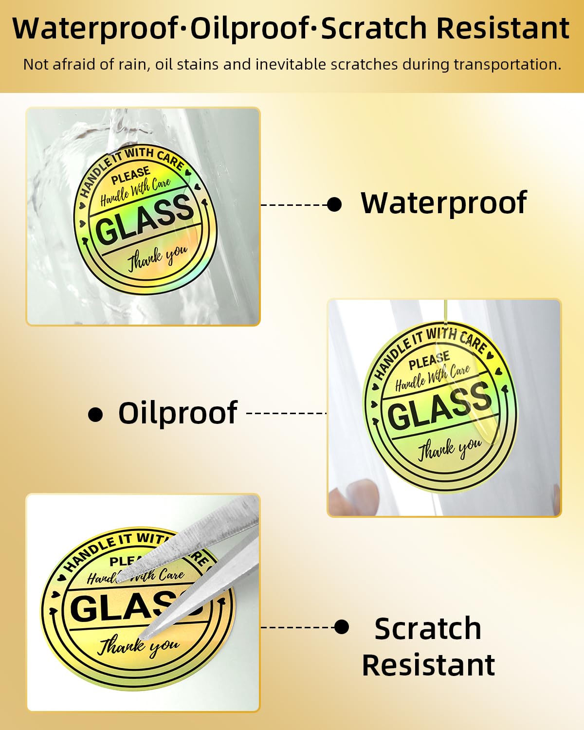 Phomemo 2'' Thermoetiketten, Holographic Gold Runde selbstklebende Aufkleber, Kreisf?rmige direkte thermische Aufkleber f¨¹r Danke Aufkleber, Logo, Name, Preis, Adresse, QR Code, 400 Etiketten