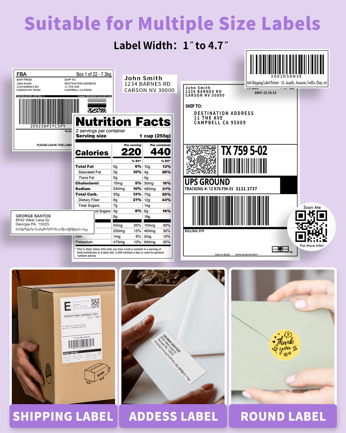 Phomemo B246d, Monochrome Label Printer, Thermal Printer 4x6, Shipping for Small Busines, Compatible with Amazon, Ebay, Shopify, Etsy, UPS, FedEx, DHL, etc