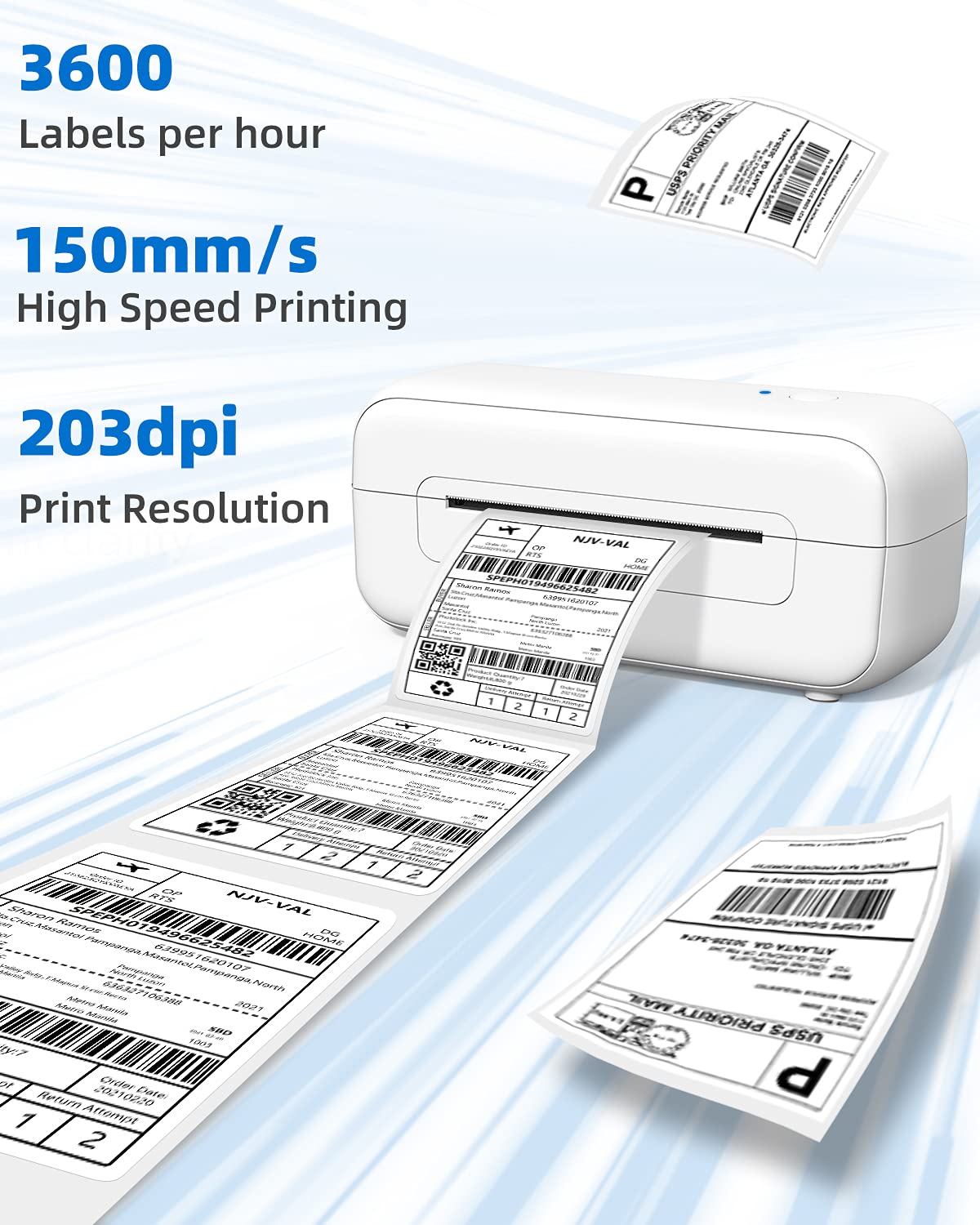 Thermal Shipping Label Printer-4x6 Label Printer for Shipping Package & Small Business, Label Printer for ChromeOS, Mac, Windows, Phone, Super Easily