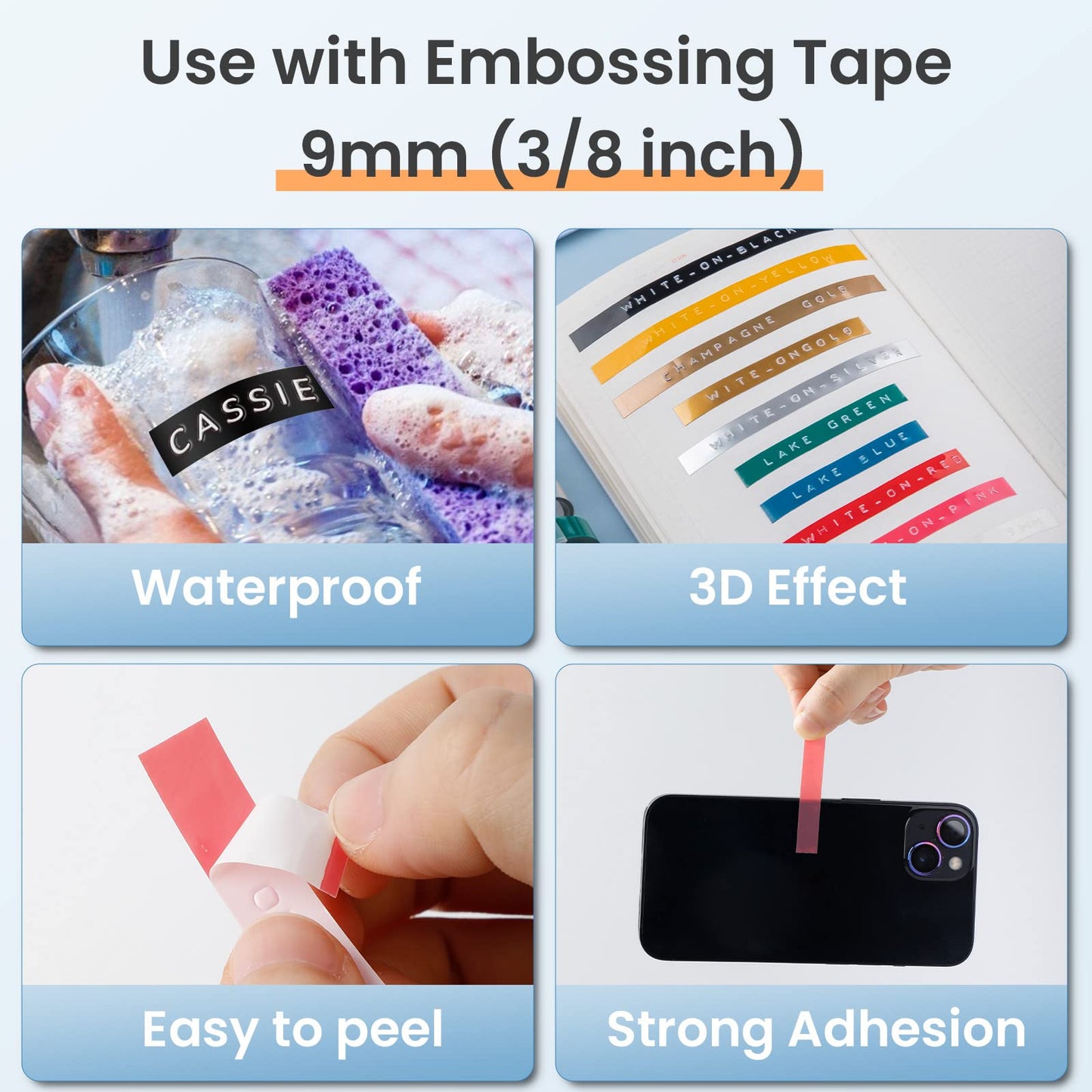 Phomemo Beschriftungsger?t, 3D Pr?geger?t, Tragbarer Etikettierger?t, Blau Etikettenpr?geger?t mit 6 Etikettenband,Etikettendrucker mit (¡ê € ? ? ¨¹), Einfach zu verwenden-f¨¹r Haus, B¨¹ro