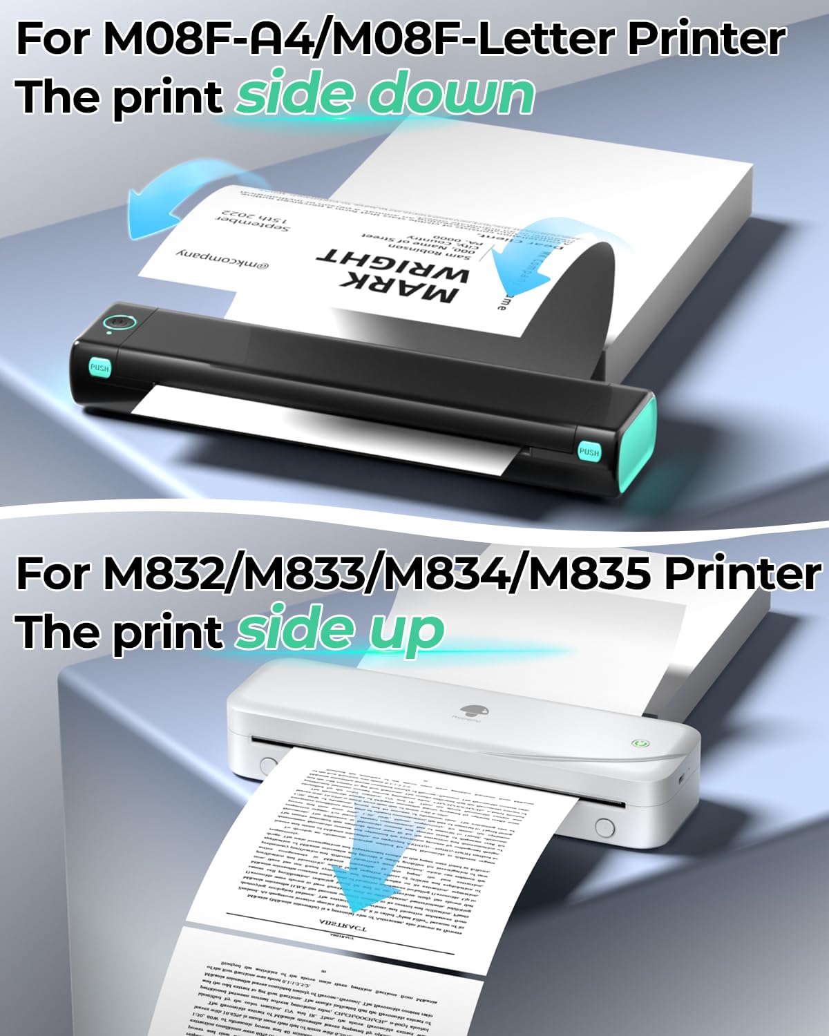 Phomemo 8.5'' x 11'' Thermal Paper,Printing Paper White, Printer Paper Sheet, Compatible with M08F-Letter, M832,M833,M834,MT800, Not for Laser or Inkjet Printer (200 Sheets)