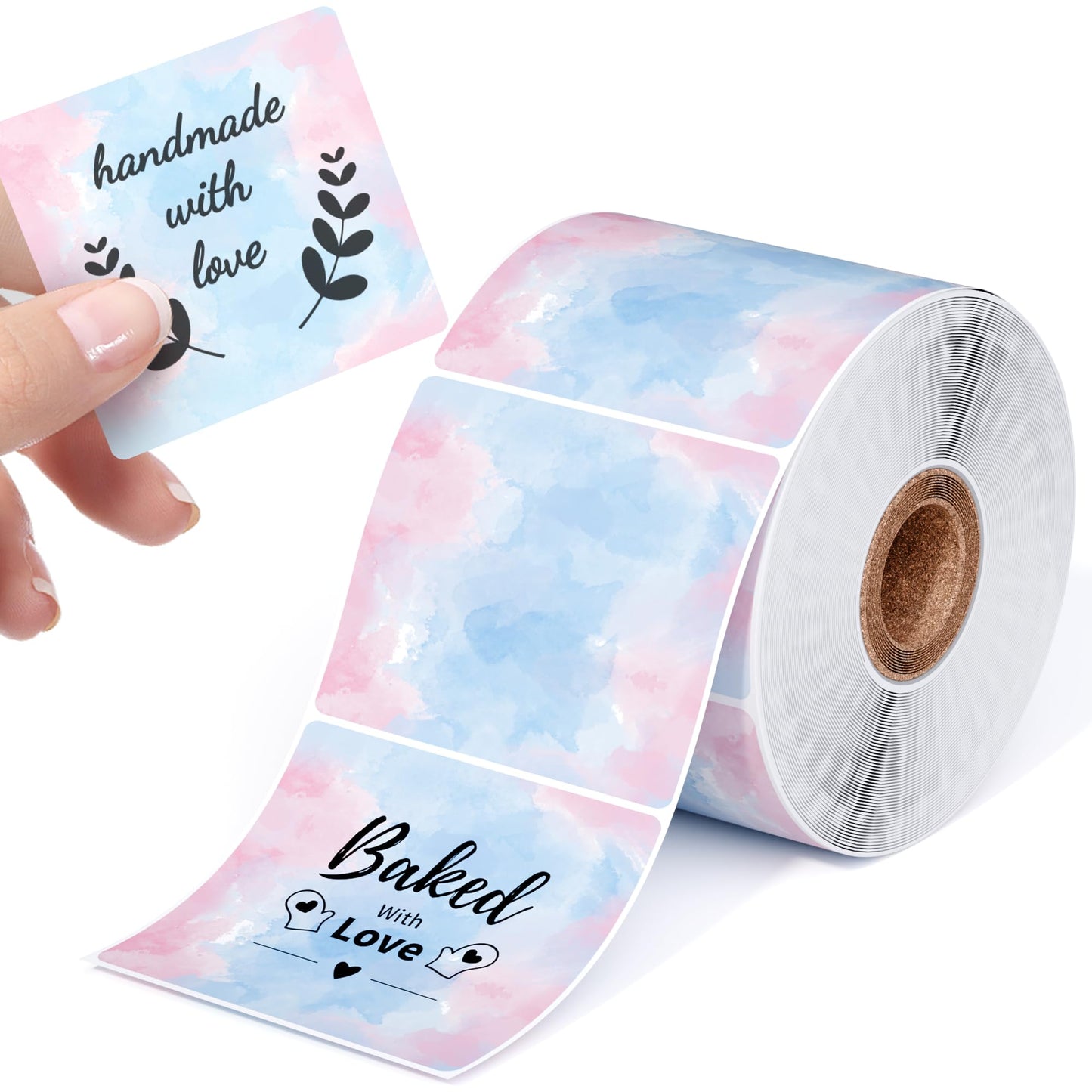 Phomemo Star Coloured Square Etiketten - 2''*2'' (50x50mm) Selbstklebende Thermo-Etiketten, 500 Etiketten/Rolle Star Pink Square Etiketten