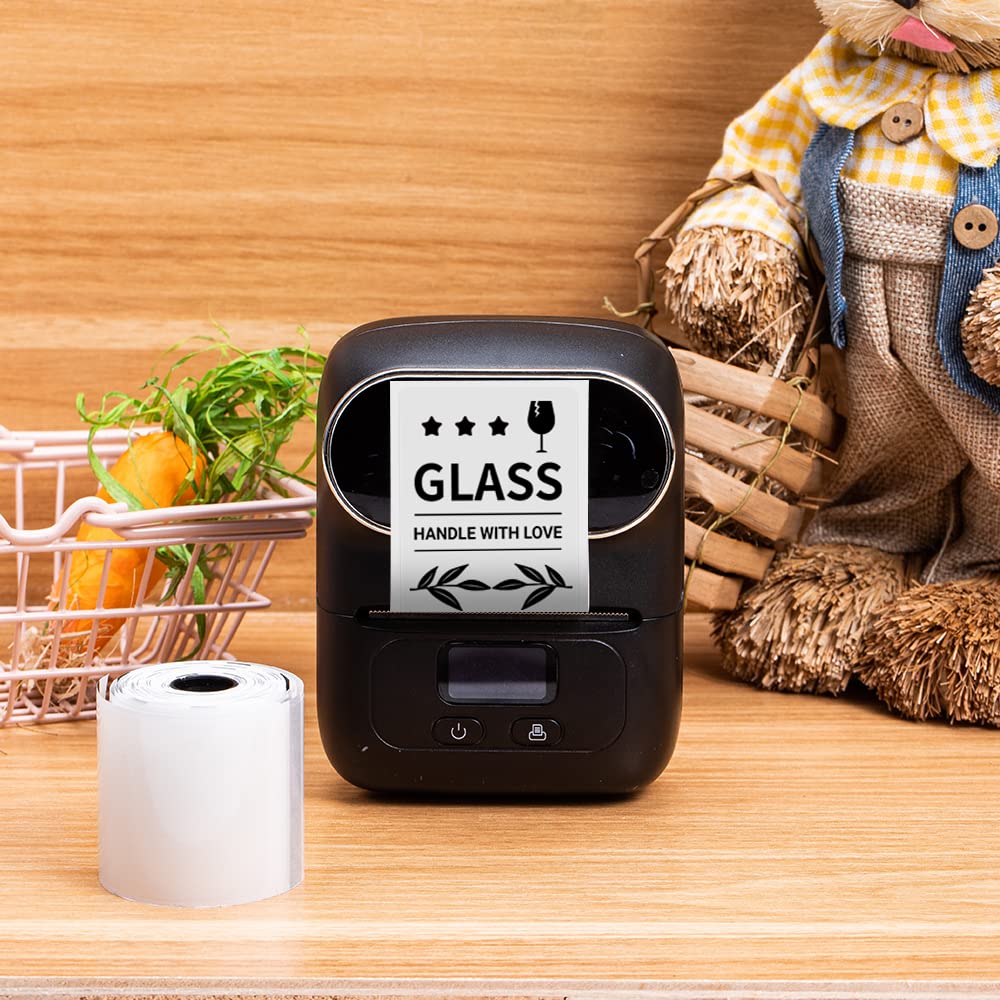 Phomemo multifunctional square adhesive label label label printer M110 M120 M200 M220 40 x 60 mm (1.57 x 2.36 inch), 130 labels/roll, clear