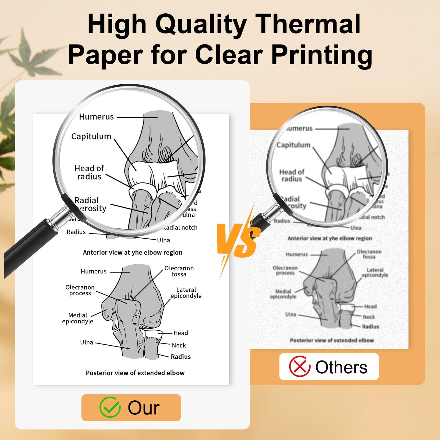 Phomemo US Letter Thermal Paper 4 Rolls, Size 8.5''x 11'', Supports Continuous Printing, M832 Thermal Paper Suitable for Travel, Business, Office, Compatible with M833 M834 M835 Portable Printer