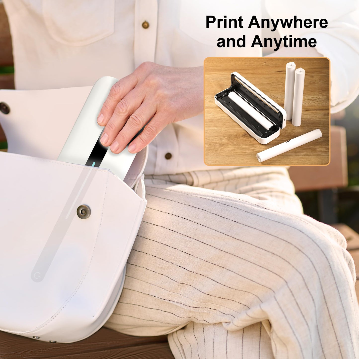 Phomemo US Letter Thermal Paper 4 Rolls, Size 8.5''x 11'', Supports Continuous Printing, M832 Thermal Paper Suitable for Travel, Business, Office, Compatible with M833 M834 M835 Portable Printer