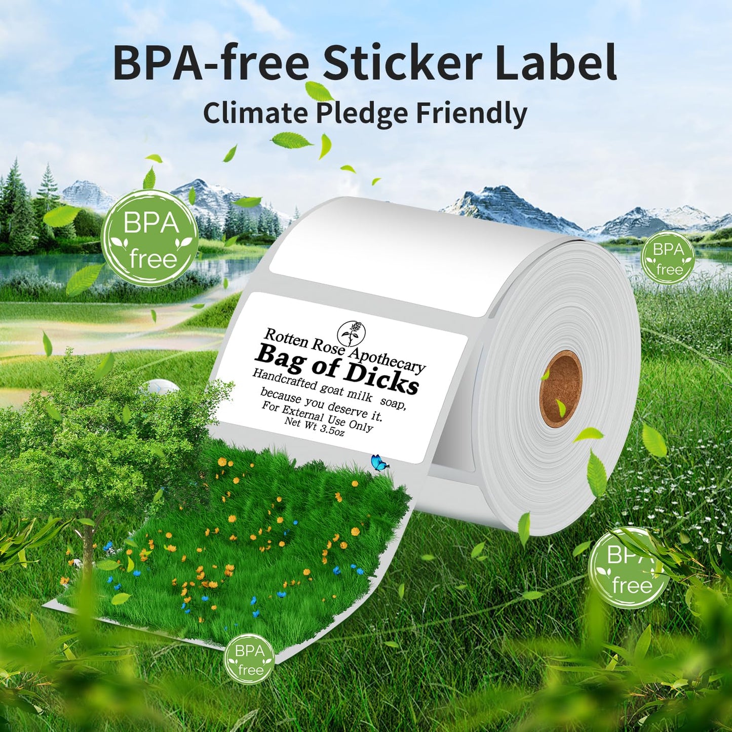 3 Rolls Phomemo M200 Labels, 3 Rolls 70¡Á40mm Adhesive Round Labels, Compatible with Phomemo M200 M220 M221 Label Printer, Commodity Labels, 3 Rolls 180 Labels/Roll.