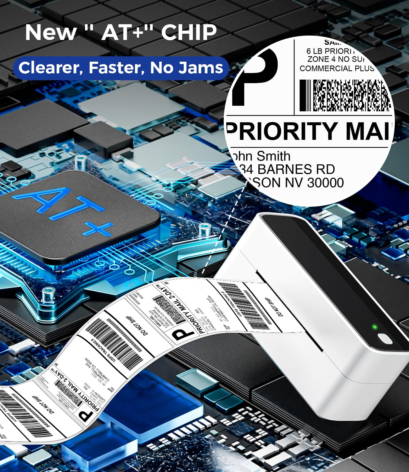 Phomemo Bluetooth etiket yazıcı, termal yazıcı 4 x 6 etiket yazıcı, Bluetooth etiketleme cihazı etiket yazıcı, barkod, Amazon, Etsy, Shopify, DHL, FedEx, UPS ile uyumlu, PM241BT
