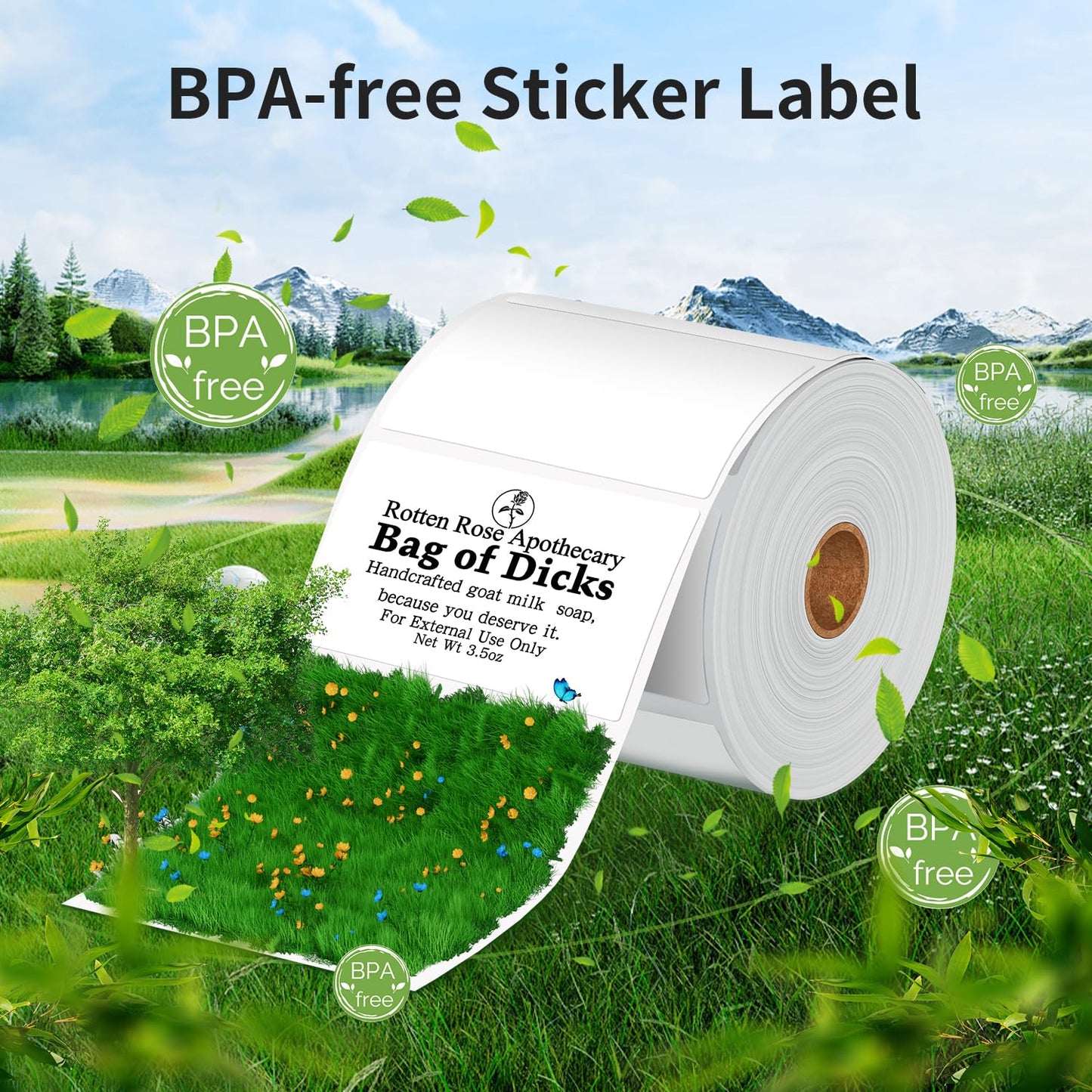 3 Rolls Phomemo M200 Labels, 3 Rolls 60¡Á80mm Adhesive Round Labels, Compatible with Phomemo M200 M220 M221 Label Printer, Commodity Labels, 3 Rolls 100 Labels/Roll.