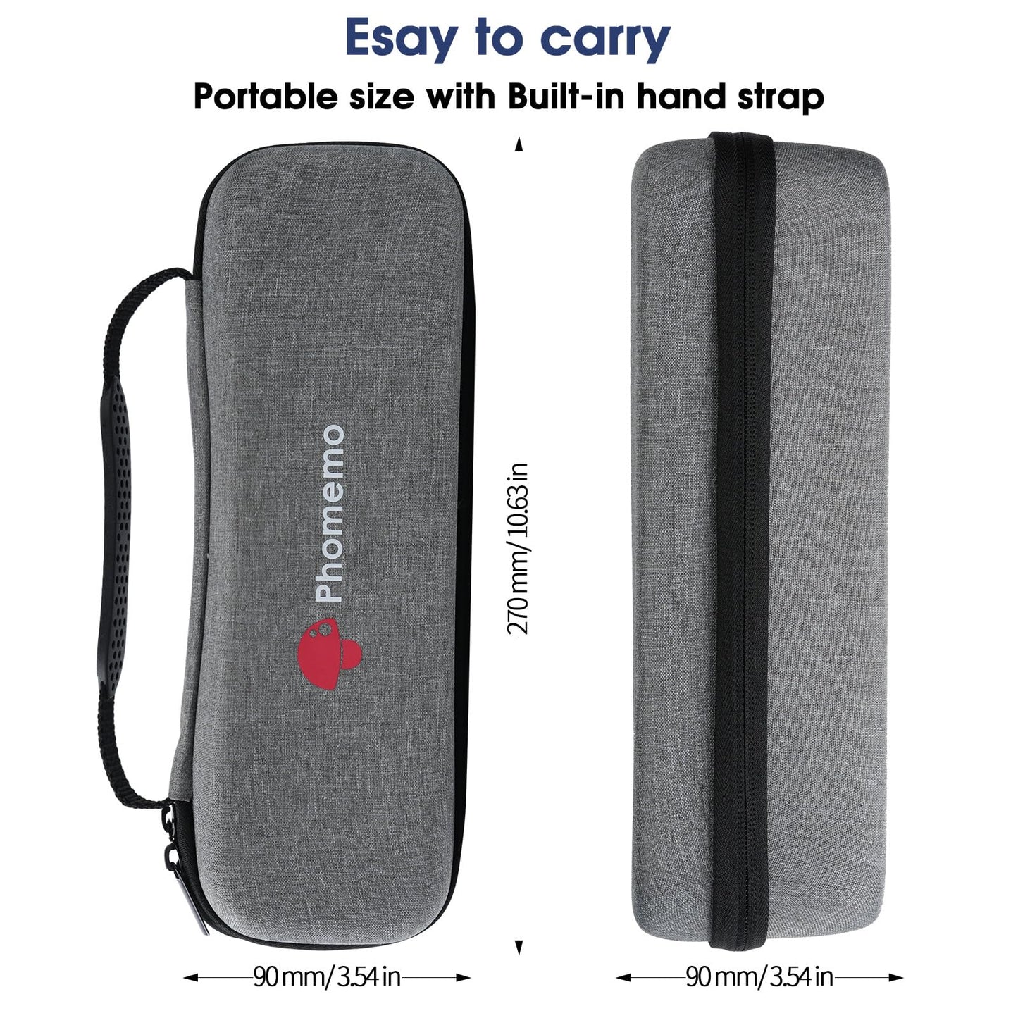 Phomemo Carrying Bag, Compatible with M832 Portable Printer, Storage Holder Paper & USB Cable, for Wireless Mobile Travel Printer(Box Only), Grey