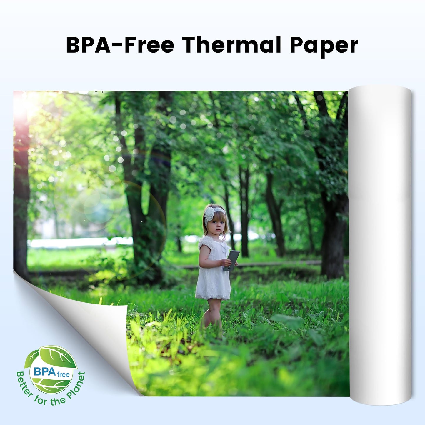 Phomemo A4 Thermal Paper 2 Rolls, Compatible with Phomemo M832/M834 Portable Printer for Travel, Home, Photo, Invoice, Contract, 210x297 mm BPA Free Thermal Printer Paper, 20 Sheets/Roll