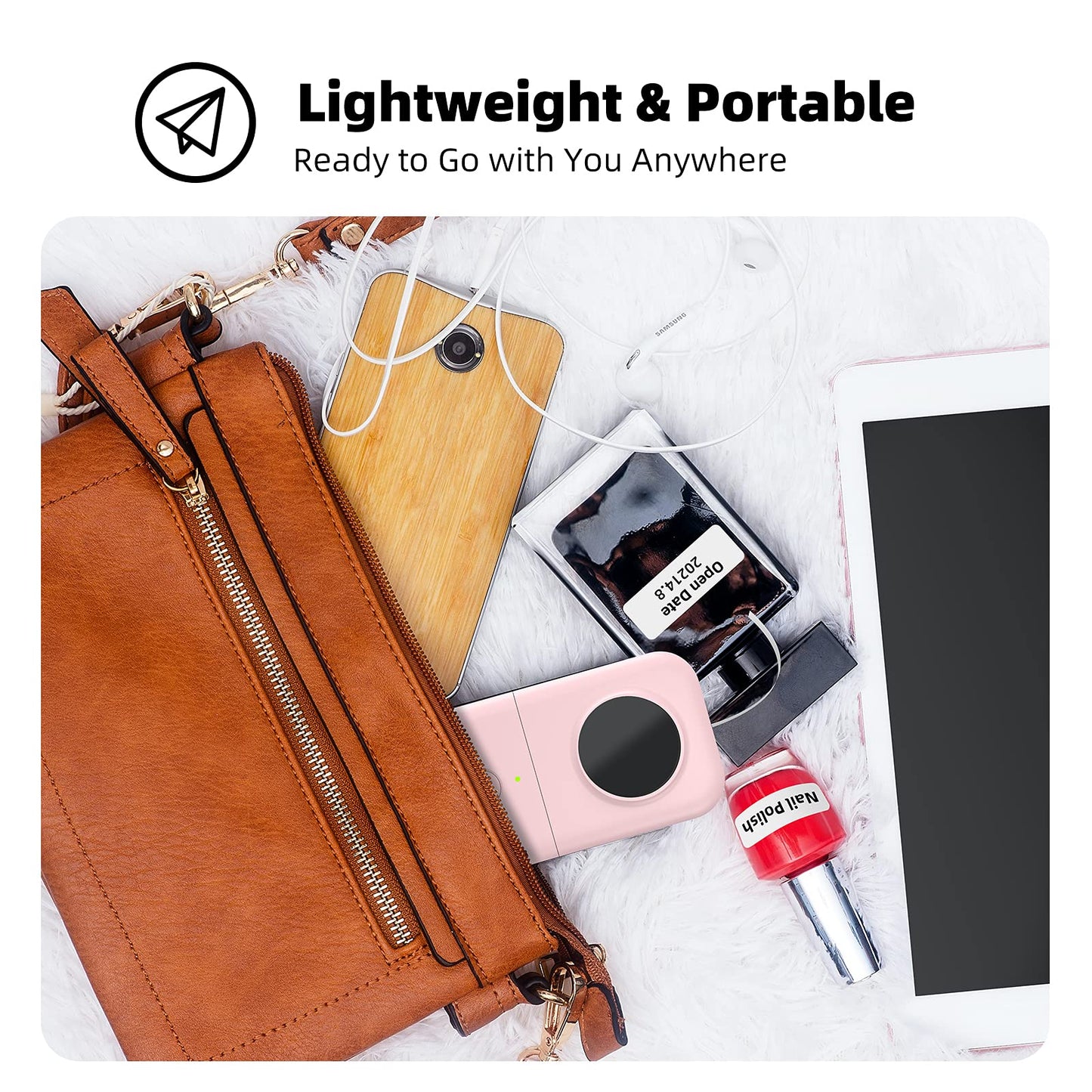 Phomemo D30 Etiket Yazıcı Etiketleme Cihazı Kendinden Yapışkanlı Bluetooth Etiket Yazıcısı Mini Etiketleme Makinesi 5 Rulo Etiket Kağıdı Hediye Kutusu, Ev ve Ofis için Uygun Etiketleme Makinesi - Pembe