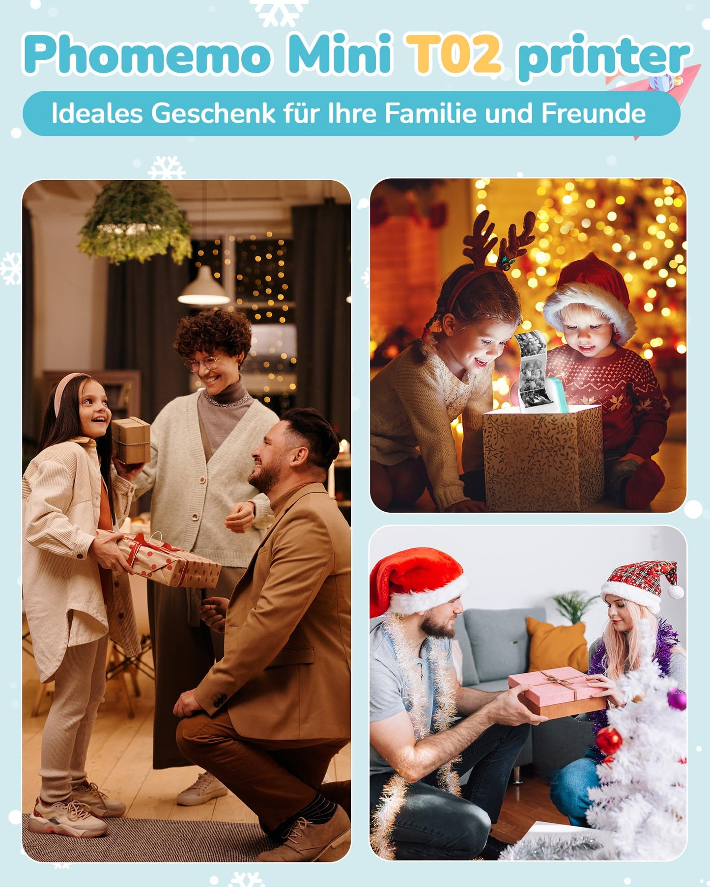 Phomemo Mini yazıcı T02, cep telefonu fotoğraf yazıcısı, cep telefonu için, termal yazıcı, çocuk günü doğum günü için, Tiny Thermal Photo Printer pratik okul eşyaları, öğretmen ihtiyaçları, ofis,