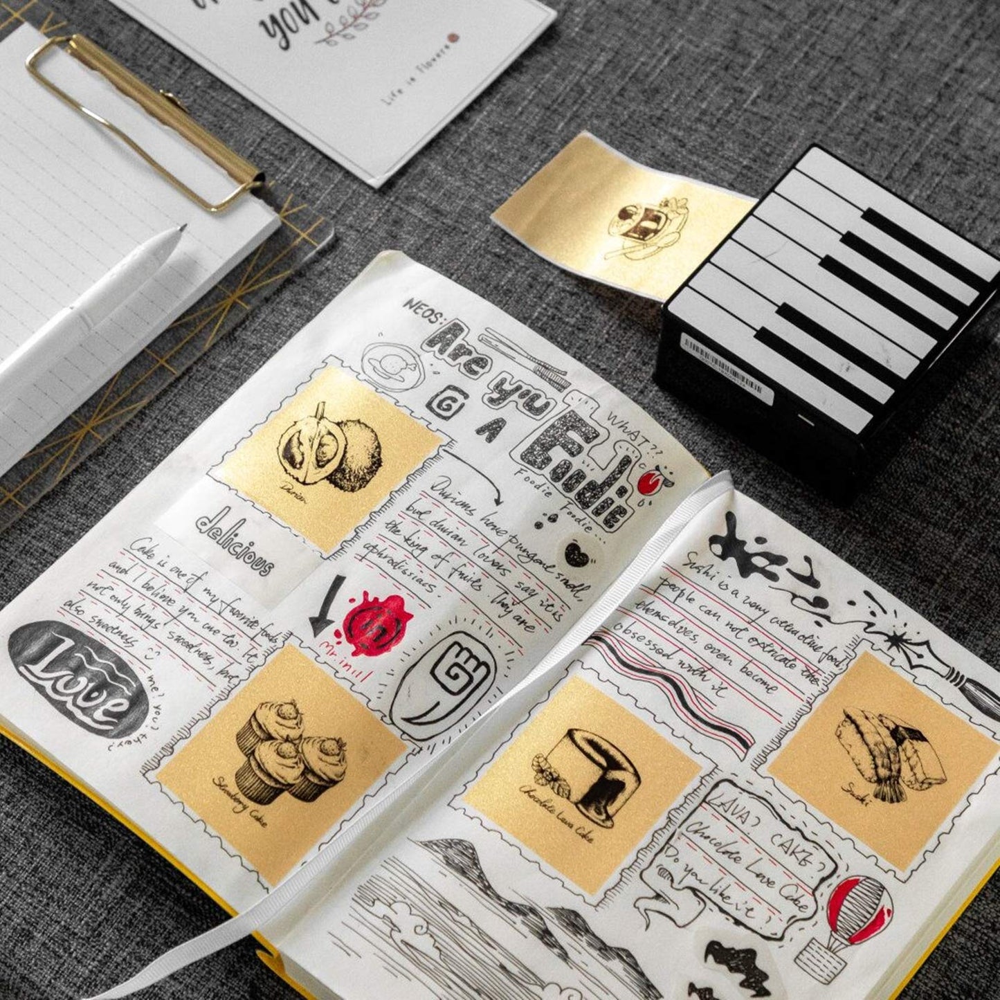 Phomemo Papier Pailleté or Transparent pour Phomemo M02, M02PRO, T02, M02S, M02X, M02L, M03, M03AS, M04S, M04AS Mini Imprimante Portable, 53mm x 3.5m, Diamètre 30mm, 3 Rouleaux