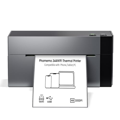 Phomemo 344WiFi Stampante Termica Etichette, Etichettatrice Etichette Adesive per Uffici e Piccole Imprese, Compatibile con Amazon, Ebay, Etsy, Ups, Wish, Shopify, Stampante Etichette Spedizione