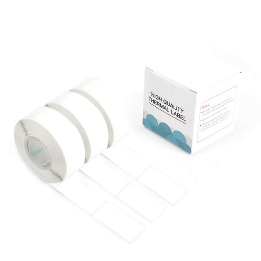 Phomemo 3 Roll Adhesive White Labels for D30 Portable Thermal Label Maker 3/8'' X 1 7/8'' (12mm X 50mm) 130 Labels/Roll, D30 Thermal Printing Label Paper, Black on White
