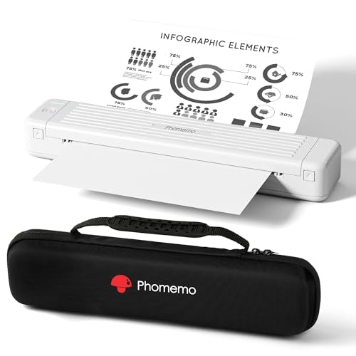 Phomemo P831 モバイルプリンター 収納セット ミニプリンター 熱転写プリンター ポータブルプリンター 家庭用プリンター 熱転写コピー機 A4 感熱式プリンター 収納ボックス付き 長期保存 ビジネス/企業/オフィス/家庭用 Bluetooth接続 日本語説明書 しろいろ