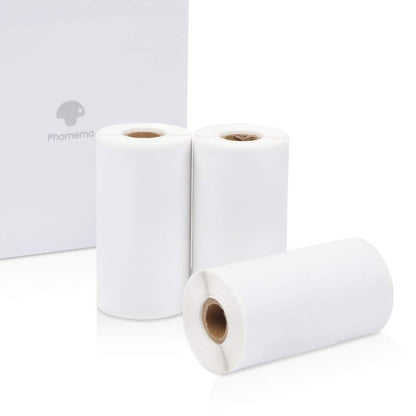 Phomemo Adhesive Transparent Thermal Film 53mm x 3.5m Long-Term Preservation for Phomemo M02 / M02S / M03 / M04S Portable Bluetooth Pocket Mobile Printer, 3-Rolls