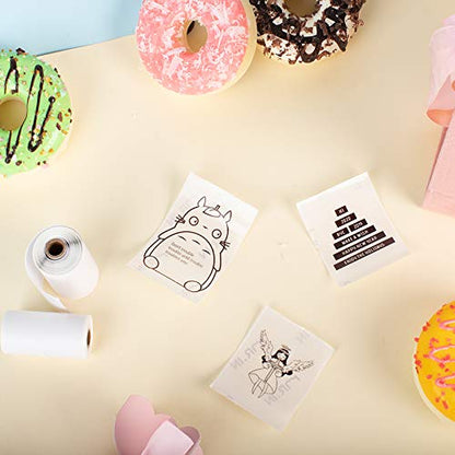 Phomemo T02 Transparent Paper Clear Sticker Paper- for Study Notes, Photos, List, Stickers, Black on White, 3-Rolls
