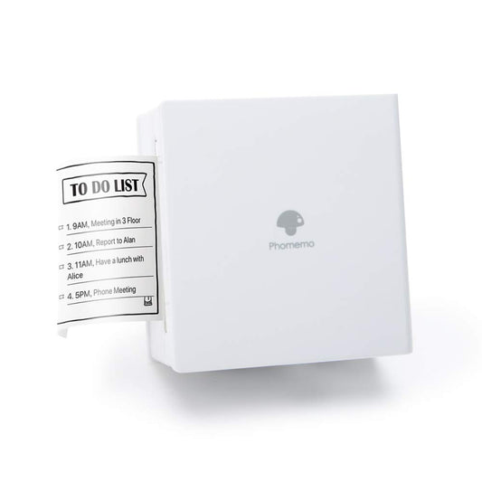 Mini Printer Phomemo M02 Pocket Printer- Mini Bluetooth Portable Wireless Mobile Thermal Printer Compatible with Android iOS, Mutilfuction for Company Businesse, Work Plan, Meeting Notes, White