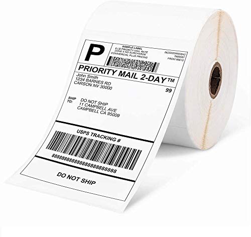 Phomemo Thermische Direct Shipping etiketten, 10,16 x 15,24 cm, zelfklevend, thermisch verzendlabelpapier, geschikt voor expresbedrijven, compatibel met desktoplabelprinters, roletiketten (500)