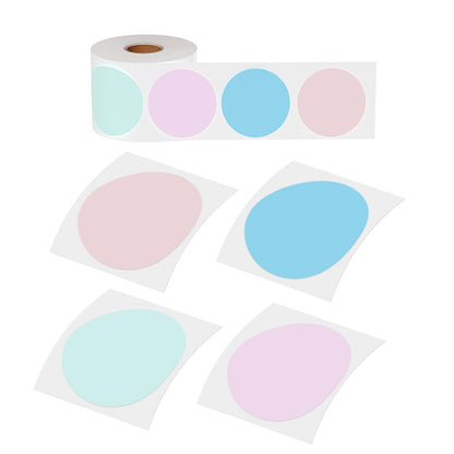 Phomemo 2 in? yuvarlak termal etiket, Sticky Circle etiketi, Circular Direct Thermal Printer etiketi, Danke ??kartmas?, logo, isim/fiyat, adres, QR kodu, 400 etiket (lila, ye?il, mavi, pembe)
