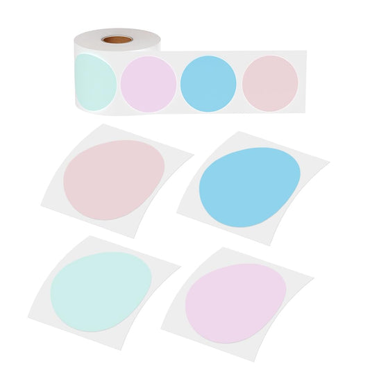 Phomemo 2 in? yuvarlak termal etiket, Sticky Circle etiketi, Circular Direct Thermal Printer etiketi, Danke ??kartmas?, logo, isim/fiyat, adres, QR kodu, 400 etiket (lila, ye?il, mavi, pembe)