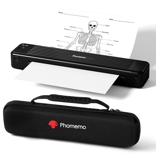 Phomemo Stampante Portatile Termica, P831 Stampante Portatile A4 per Viaggi, Ufficio, Stampante Termico a 300 DPI Compatibile con Laptop e Phone, Supporta Carta Comune A4, con 1 Custodia