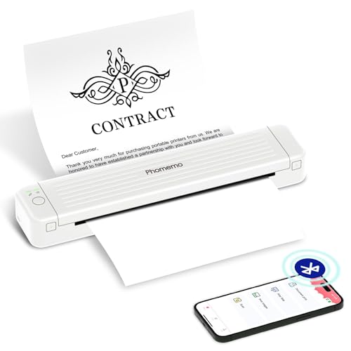 Phomemo P831 Imprimante Portable A4, Imprimante Thermique 300 DPI Compatible avec Les Téléphones Mobiles et Les Ordinateurs Portables pour Les Voyages, Maison et Bureau