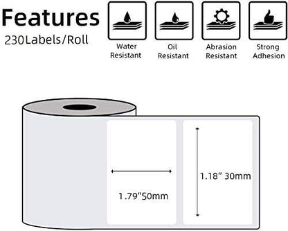 Phomemo-Namensschild, Thermoaufkleber, Aufkleber f¨¹r Phomemo M110 / 200-Etikettendrucker, f¨¹r Name, Gesch?ft, Konferenz, Schule, B¨¹ro, 50 mm * 30 mm (1,97''x 1,18''), 230 Etiketten/Rolle, Typ D.