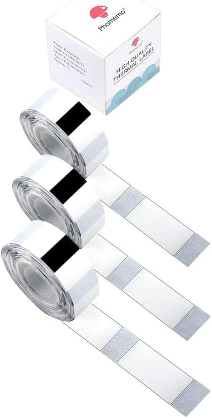 Clear D30 Labels, Phomemo D30 Label Maker Tape, Waterproof Self-Adhesive Clear Transparent Labeling Tape, Ideal for The Home Office, 0.55x1.57inch(14x40mm) 160Pcs/Roll, 3 Roll