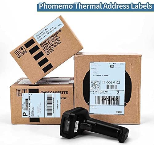 Phomemo Thermal Direct Shipping etiket, 500/Direct Thermo verzendlabels, 4 x 6 stickerpapier voor verzendverpakkingen, compatibel met thermische labelprinters, 500/thermische vouwetiketten