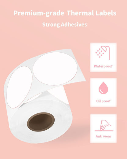 éTiquettes D'ExpéDition Rondes Blanc De 50'' * 50'' Pour Imprimante D'éTiquettes D'ExpéDition 4xl, éTiquettes Autocollantes Pour Imprimante Thermique, Compatibles Avec Munbyn, Phomemo, Polono, Sans Bpa