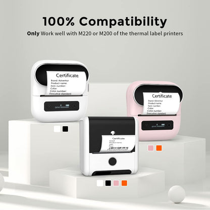 Phomemo 3 Roll 1.96'' x 3.14'' Multi-Purpose Thermal Label Paper Compatible with M220, M200, M120, M110 Label Printer, 100 Labels/Roll, for Barcode, Name, Address, Labeling, Mailing, Business Letter