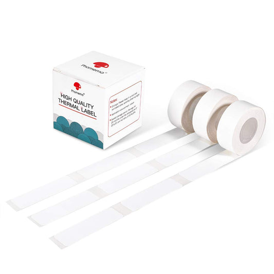 Phomemo Adhesive Labels for D30 Portable Thermal Bluetooth Label Maker, 1/2''X2 1/4'' (14mm X 60mm) 110 Labels/Roll, D30 Thermal Printing Label Paper, 3 Roll,White