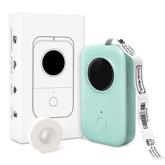 Label Machine - Mini Bluetooth Label Machine, D30 Sticker Machine, Thermal Label Printer, for iOS and Android, with 12x40mm White Label, Green