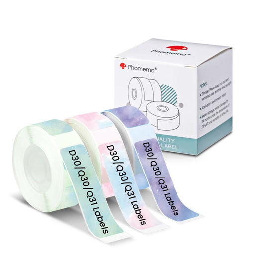 Phomemo Q31/Q30 Sternmuster 12x40mm Etiketten f¨¹r Phomemo Q31/Q30S, Kompatibel mit Colorwing Q30, Thermo-Etikettenrolle f¨¹r Q31/Q30/Q30S/Q32 Bluetooth Etikettendrucker