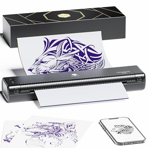 Phomemo TP81 Termocopiadora Tattoo, Impresora Termica Tattoo, Impresora Térmica de Tatuajes con 10 Hojas de Papel Térmico para Tatuajes Copiadora Tattoo Transfer,Compatible con Tablet PC, Smartphone