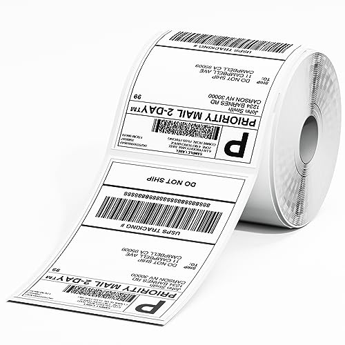 Phomemo 4x6 Etiquetas Adhesivas para Impresora Termica, Etiquetas Termicas Impermeables de Envío, Rollo de 500 Etiquetas 104 mm x 159 mm
